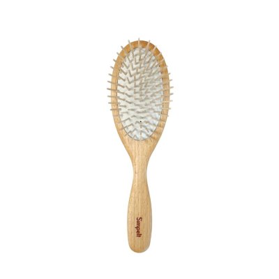 Hairbrush in beech wood - antistatic - oval