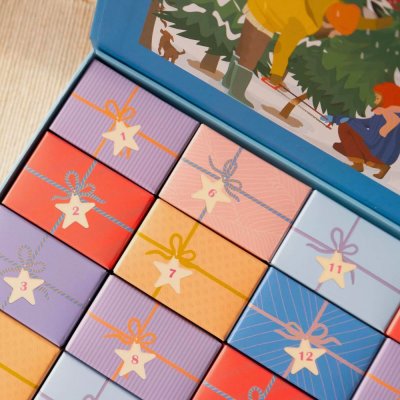 Pusselkalender med 1000 bitar - Julgranar & Snflingor