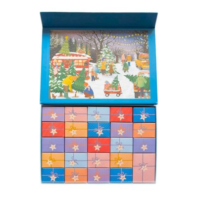 Pusselkalender med 1000 bitar - Julgranar & Snflingor