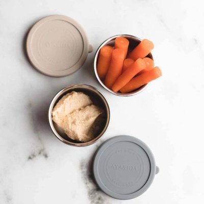 Snackbeh�llare - 2 st - Dark Grey/Cream Beige