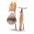 M�hle shaving set with DE safety razor, brush & stand � Olive Wood