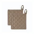 Topflappen aus Bio Baumwolle - 2 Stk - Beige