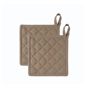 Pot holders in organic cotton - 2 pcs - Beige