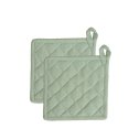 Pot holders in organic cotton - 2 pcs - Sage