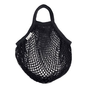 Organic cotton string bag - short handles - Black