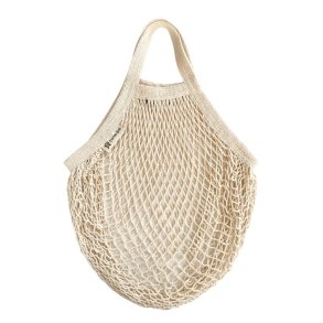Organic cotton string bag - short handles - Natural
