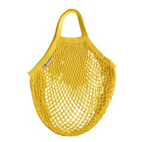 Organic cotton string bag - short handles - Yellow