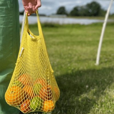 Organic cotton string bag - long handles - Spice