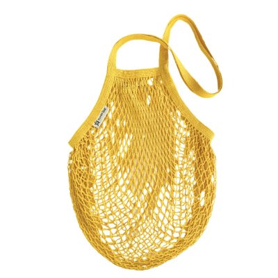 Organic cotton string bag - long handles - Yellow