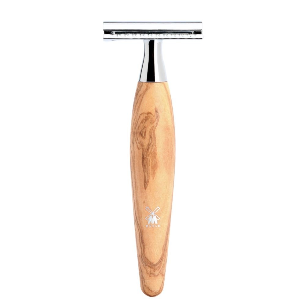 Mhle shaving set with DE safety razor, brush & stand  Olive Wood