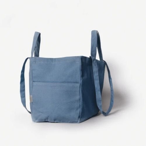 Shopping bag in organic cotton - Low - Blue