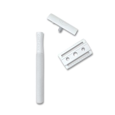 DE safety razor - Closed Comb shaver - White