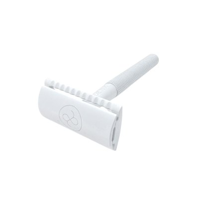 DE safety razor - Closed Comb shaver - White
