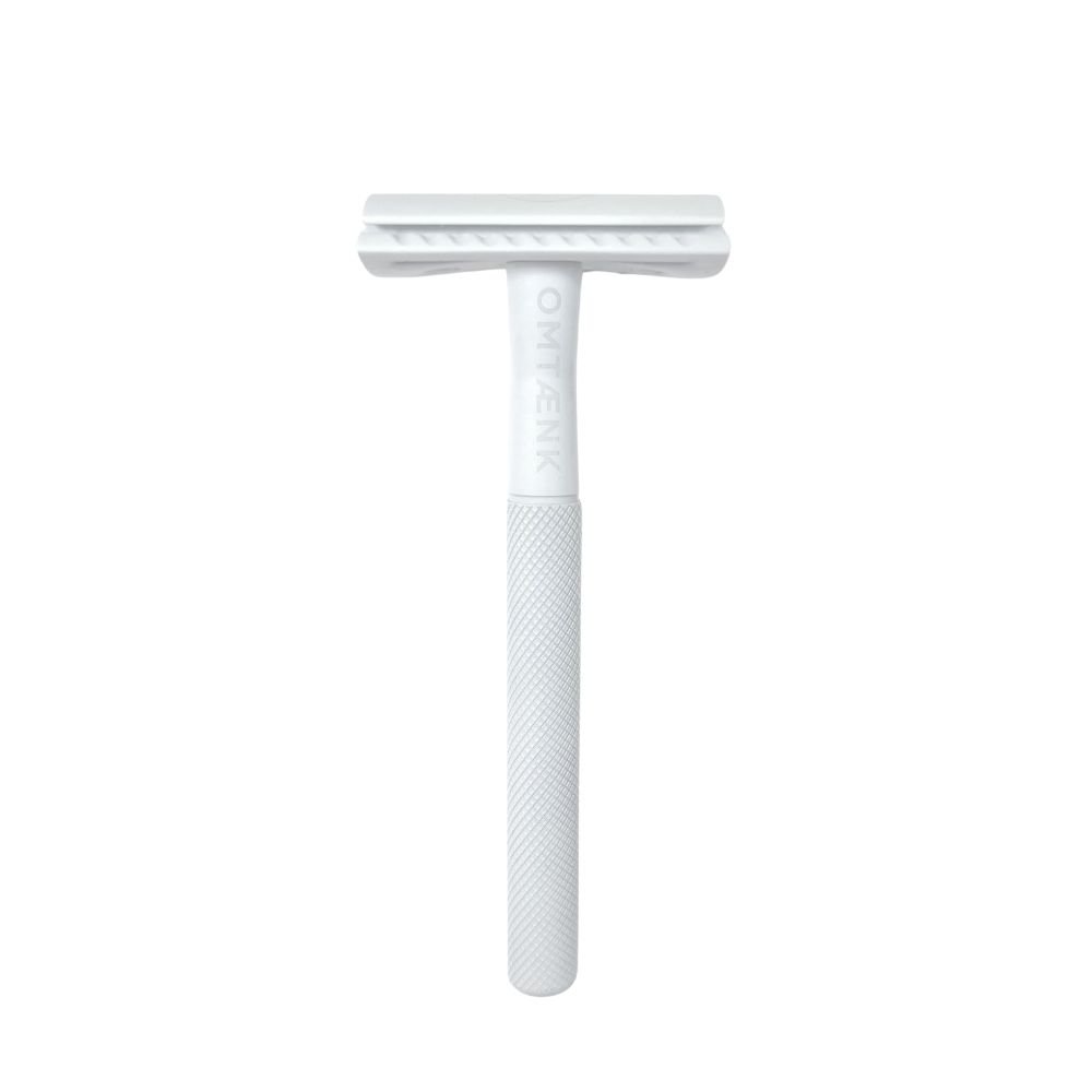 DE safety razor - Closed Comb shaver - White