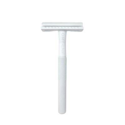 DE safety razor - Closed Comb shaver - White