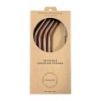 Stainless steel straws - bent - incl. brush - Rose Gold