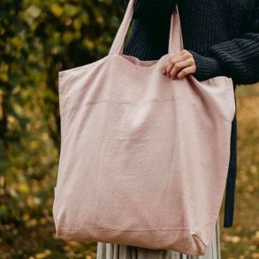 Large linen tote bag - Rose