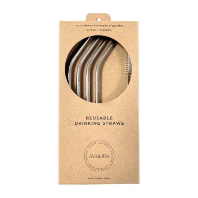 Sugr�r i rostfritt st�l - med b�j - inkl. borste - 4 st