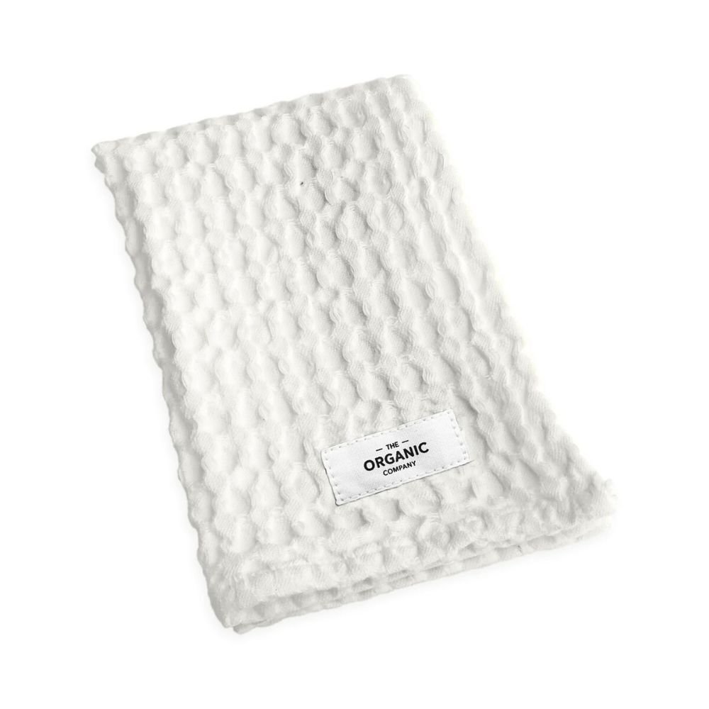 Wash cloth in organic cotton - Big Waffle - White
