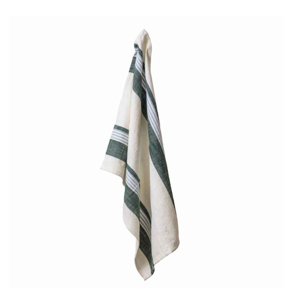 Tea towel in organic cotton - Klement - Green