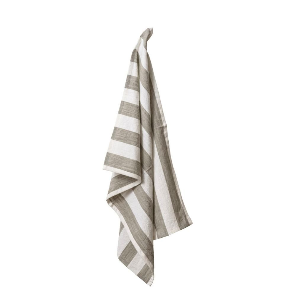 Tea towel in organic cotton - Valentin - Khaki
