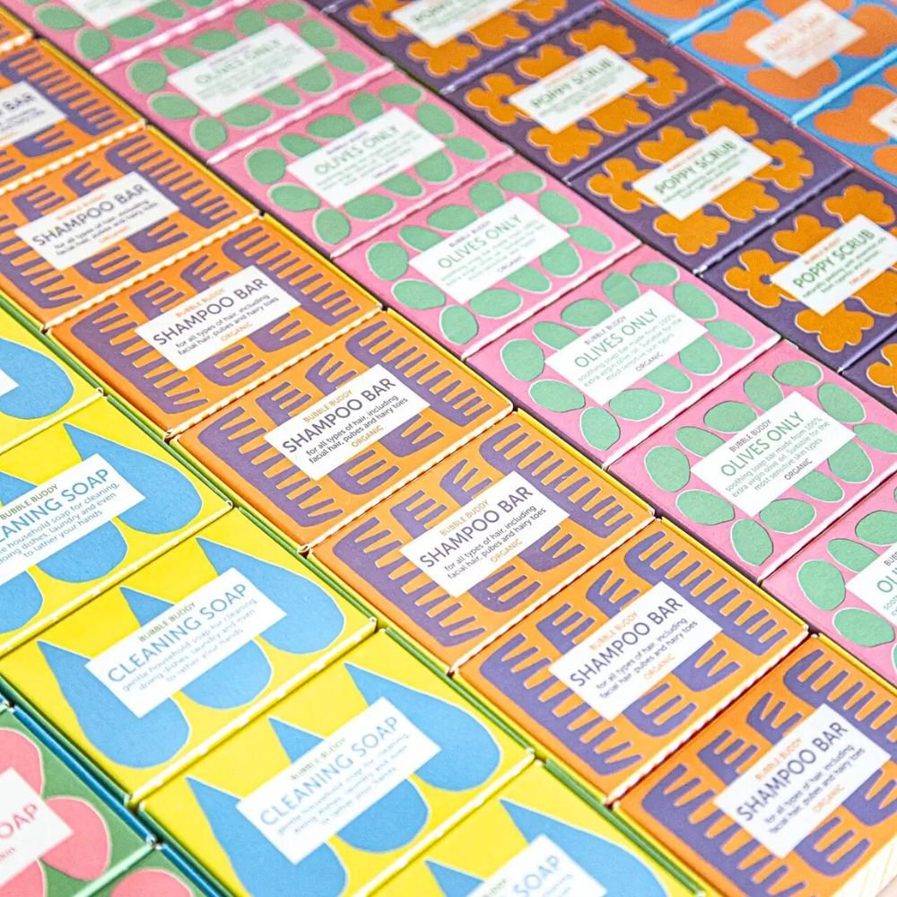 Schampokaka - lavendel, enbr & citron - 100 g