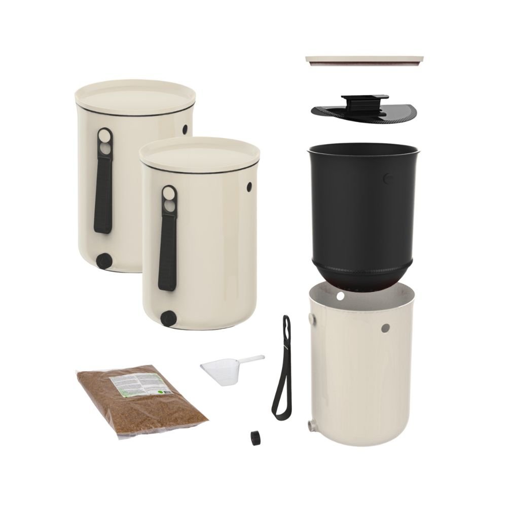Bokashi kompostspand st - Organko 2 - Creme hvid