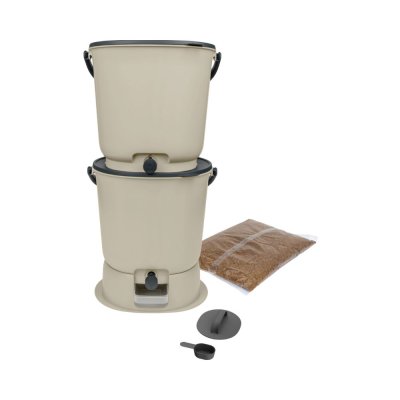 Bokashi compost bin set - Essential - Cream white