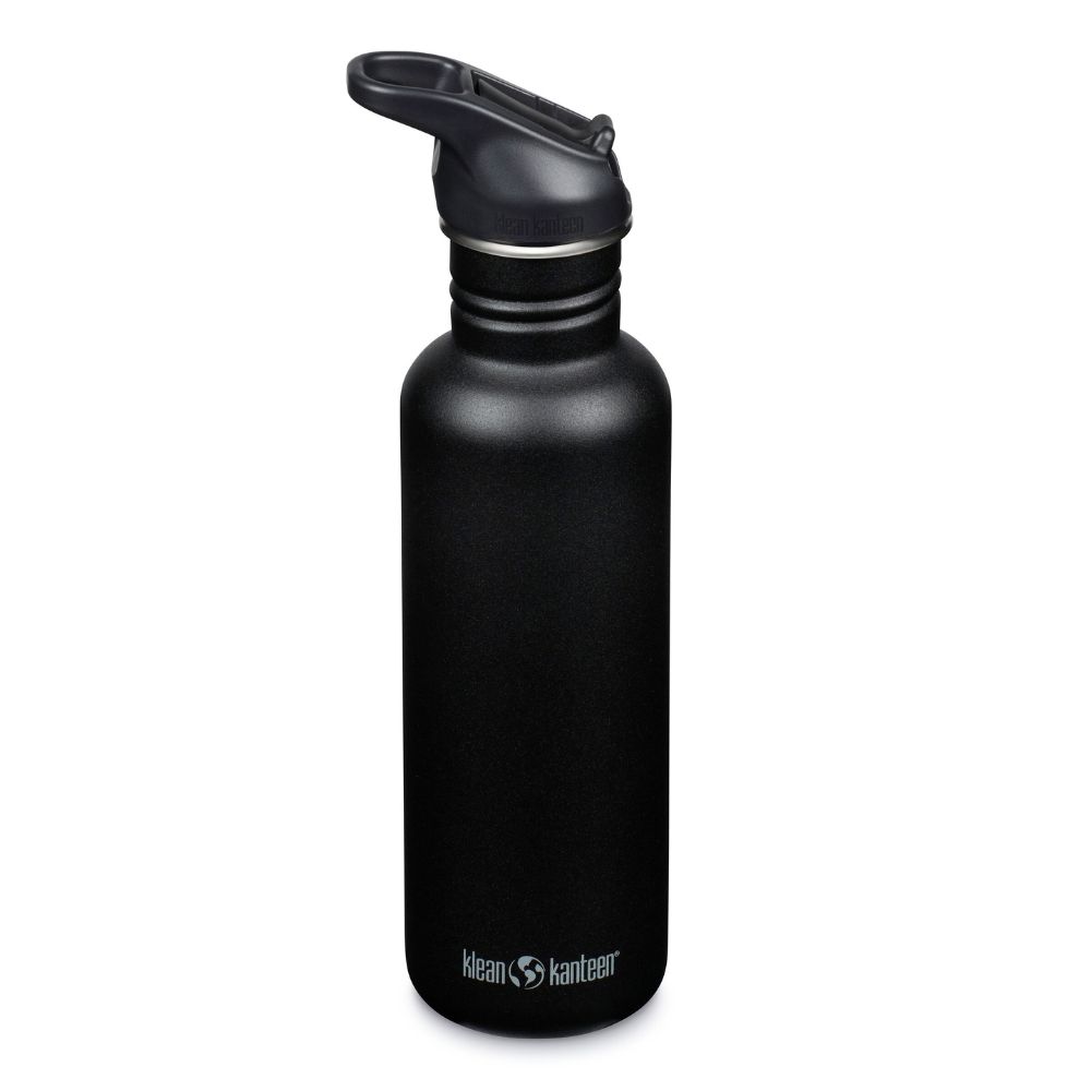 Drikkedunk med sugerør & sportslåg - 800 ml - Black - Økofamilien