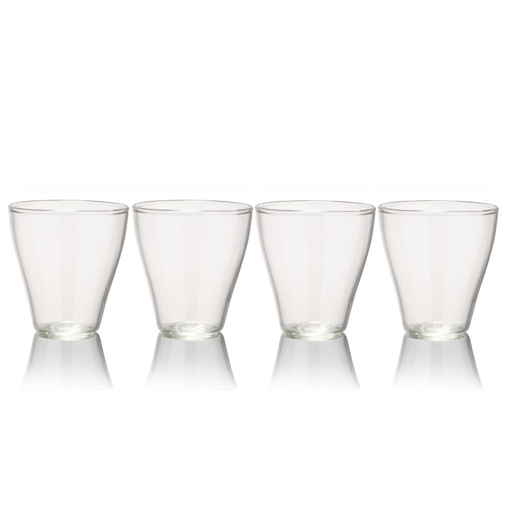 Upcyclede & stabelbare drikkeglas - 4 stk - Økofamilien