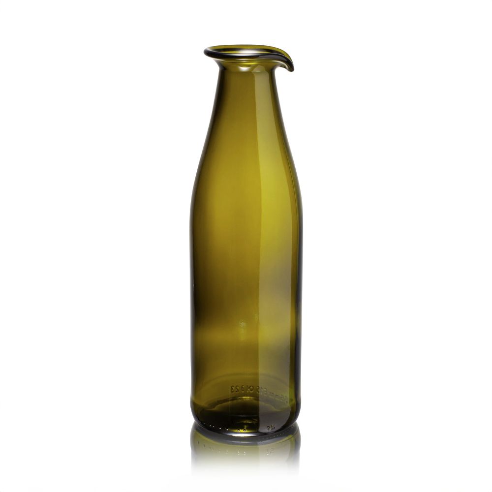 Upcycled glas karaffel N°2 - Olivengrøn - Økofamilien