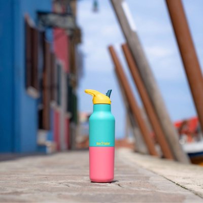 Trinkflasche mit Sportverschluss - Turquoise Kaleidoscope