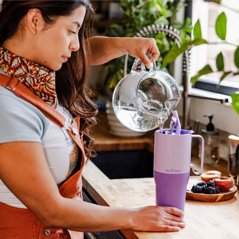 Gro�er RISE Thermobecher mit Strohhalm - 1065 ml - Orchid Bloom