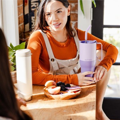 Gro�er RISE Thermobecher mit Strohhalm - 1065 ml - Orchid Bloom