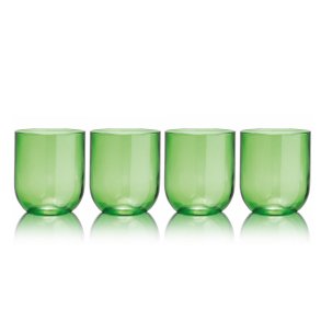 Upcyclede drikkeglas - Curve - Gr�n - 4 stk