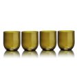 Upcyclede drikkeglas - Curve - Olivengr�n - 4 stk
