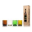Upcyclede lave drikkeglas - Blandede farver - 4 stk