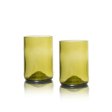 Upcyclede drikkeglas - Olivengr�n - 2 stk