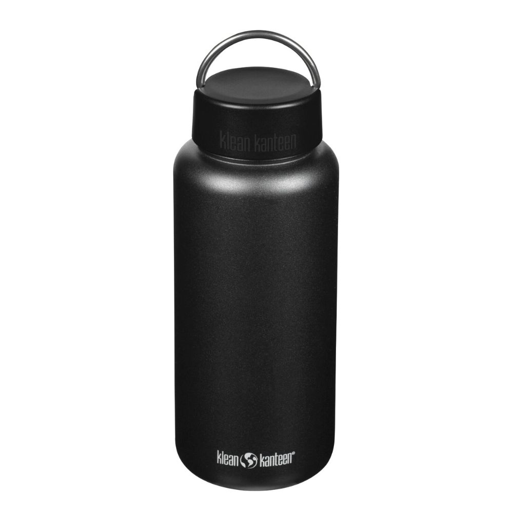 Stor vandflaske i rustfrit stål - 1182 ml - Black - Økofamilien