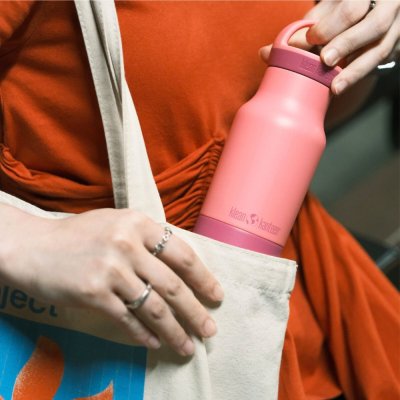 Insulated water bottle with arch loop cap - 355 ml - Pink