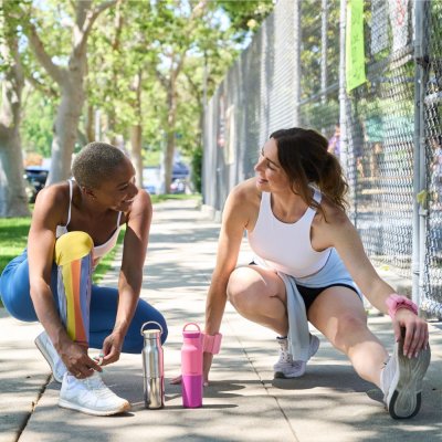 Insulated water bottle with arch loop cap - 355 ml - Pink