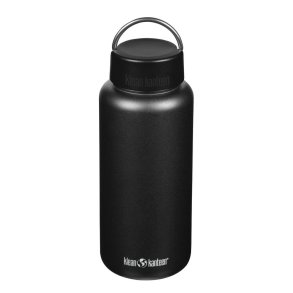 Gro�e Edelstahl Trinkflasche - 1182 ml - Schwarz