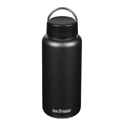 Gro�e Edelstahl Trinkflasche - 1182 ml - Schwarz