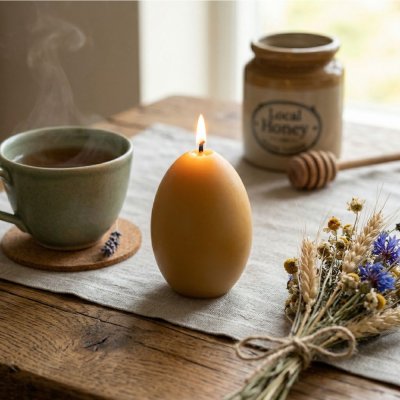 Bienenwachskerze - Eif�rmige Osterkerze