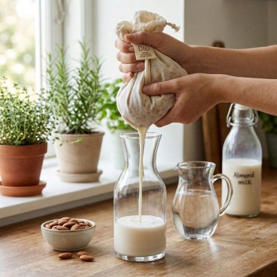 Nussmilchbeutel aus Bio-Baumwolle