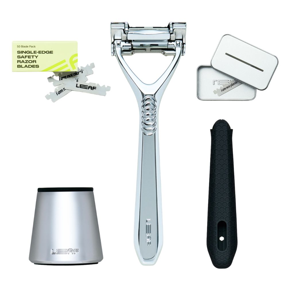 Leaf Shave - Leaf Two Razor sæt - plastikfri barberskraber - Chrome