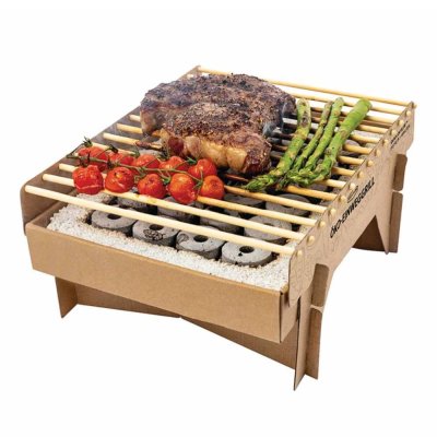 Einweggrill ohne Metall - CasusGrill mit Lavasteinen