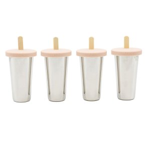 Stainless steel ice pop molds - 4-Pack - Blush