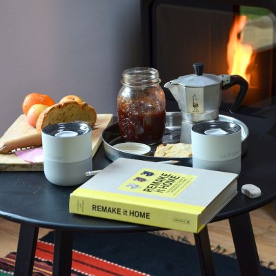 Lille termokop i rustfrit st�l - 237 ml - Barely Blue