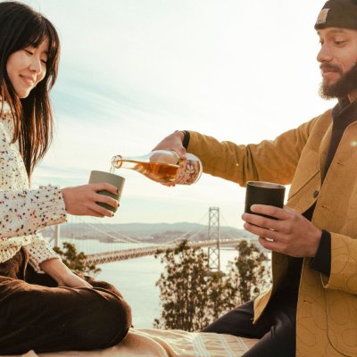 Lille termokop i rustfrit st�l - 237 ml - Barely Blue